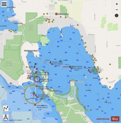 DETROIT HARBOR WISCONSIN Marine Chart - Nautical Charts App - Streets