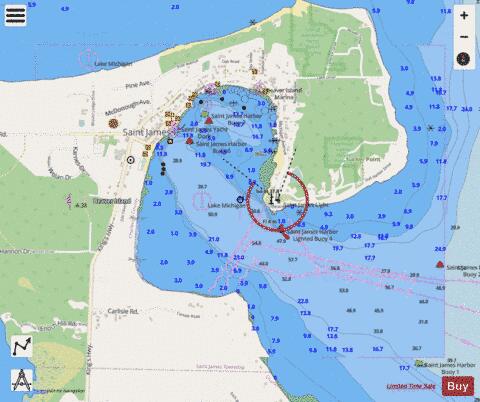 ST JAMES HARBOR MICHIGAN Marine Chart - Nautical Charts App - Streets