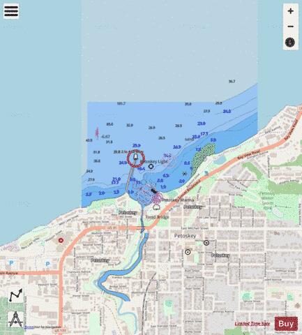 PETOSKEY MICHIGAN Marine Chart - Nautical Charts App - Streets