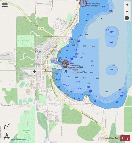 SUTTONS BAY MICHIGAN Marine Chart - Nautical Charts App - Streets