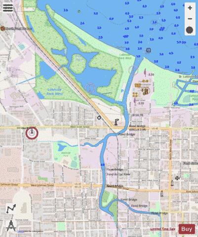 LAKE WINNEBAGO and FOX RIV PG 3 LEFT Marine Chart - Nautical Charts App - Streets