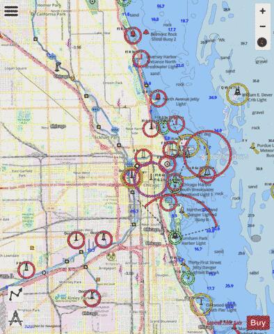 CHICAGO HARBOR Marine Chart - Nautical Charts App - Streets