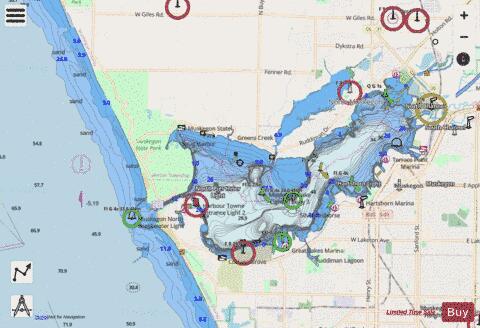 MUSKEGON HARBOR MICHIGAN MUSKEGON LAKE Marine Chart - Nautical Charts App - Streets