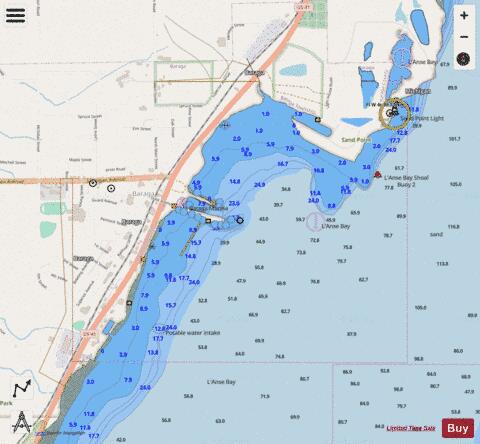 LAKE SUPERIOR KEWEENAW BAY BARAGA MICHIGAN Marine Chart - Nautical Charts App - Streets