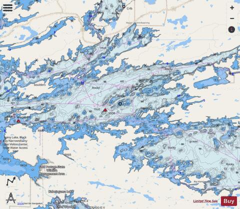 RAINY LAKE DRYWEED ISLAND TO BIG ISLAND MINN Marine Chart - Nautical Charts App - Streets