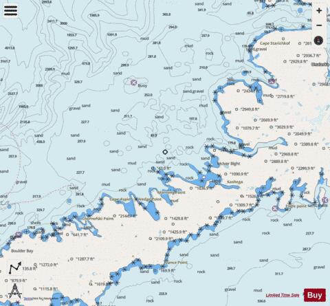 UNALASKA ISLAND  CHERNOFSKI HARBOR TO SKAN BAY Marine Chart - Nautical Charts App - Streets