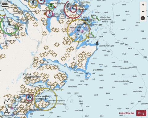 CHINIAK BAY TO DANGEROUS CAPE Marine Chart - Nautical Charts App - Streets