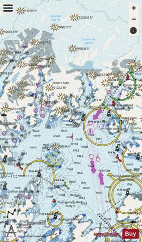 NAKED ISLAND TO COLUMBIA BAY Marine Chart - Nautical Charts App - Streets