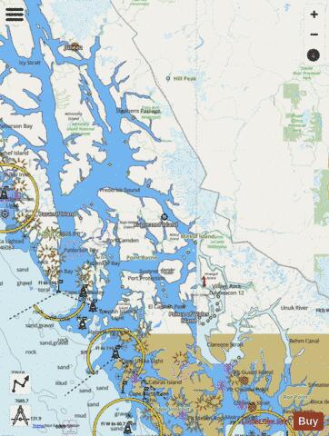 ETOLIN ISL TO MIDWAY ISL INCLUDING SUMNER STRAIT Marine Chart - Nautical Charts App - Streets