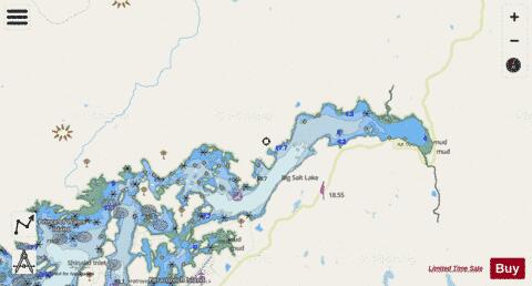 CONTINUATION TO THE HEAD OF BIG SALT LAKE Marine Chart - Nautical Charts App - Streets