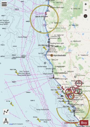MONTEREY BAY TO COOS BAY Marine Chart - Nautical Charts App - Streets