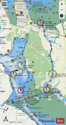 BELLINGHAM TO EVERRETT INC SAN JUAN ISLANDS  SWINOMISH CHANNEL Marine Chart - Nautical Charts App - Streets