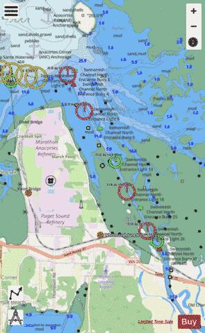 BELLINGHAM TO EVERETT INC SAN JUAN ISLANDS  SWINOMISH CHANNEL EXT Marine Chart - Nautical Charts App - Streets