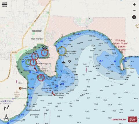 OAK AND CRESCENT HARBORS Marine Chart - Nautical Charts App - Streets