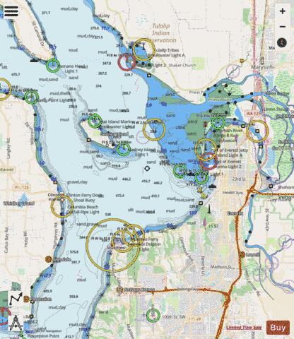APPROACHES TO EVERETT Marine Chart - Nautical Charts App - Streets