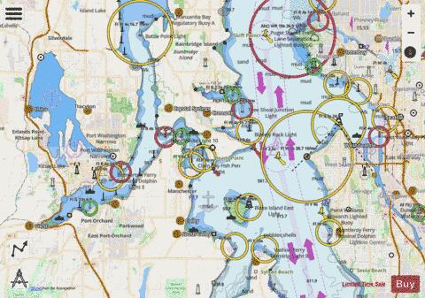 PUGET SOUND SEATTLE TO BREMERTON Marine Chart - Nautical Charts App - Streets