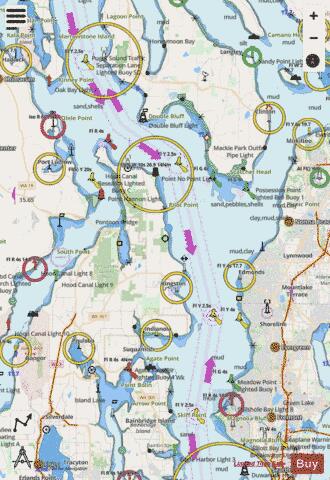 OAK BAY TO SHILSHOLE BAY PUGET SOUND Marine Chart - Nautical Charts App - Streets