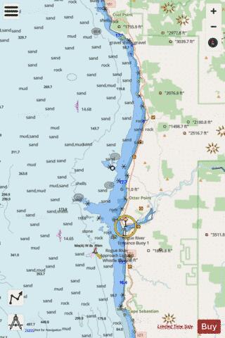 CAPE SEBASTIAN TO HUMBUG MOUNTAIN Marine Chart - Nautical Charts App - Streets
