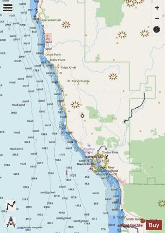 PYRAMID POINT TO CAPE SEBASTIAN Marine Chart - Nautical Charts App - Streets