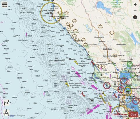 SAN FRANCISCO TO POINT ARENA Marine Chart - Nautical Charts App - Streets