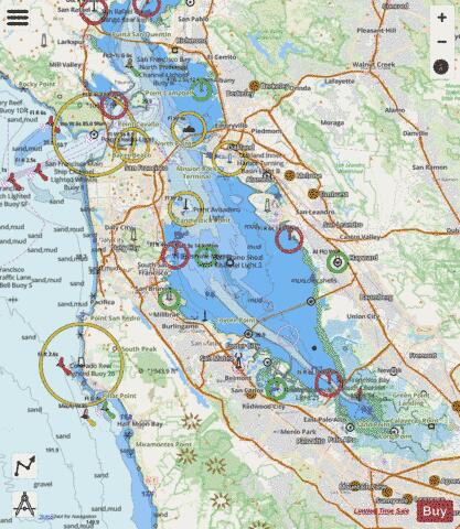 SAN FRANCISCO BAY TO ANTIOCH Marine Chart - Nautical Charts App - Streets