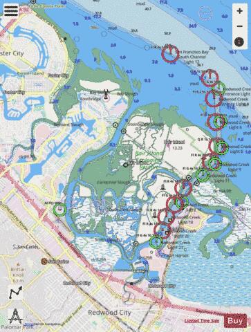 SAN FRANCISCO BAY TO ANTIOCH  REDWOOD CREEK Marine Chart - Nautical Charts App - Streets