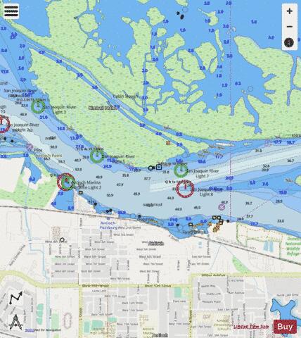 SAN FRANCISCO BAY TO ANTIOCH  ANTIOCH Marine Chart - Nautical Charts App - Streets