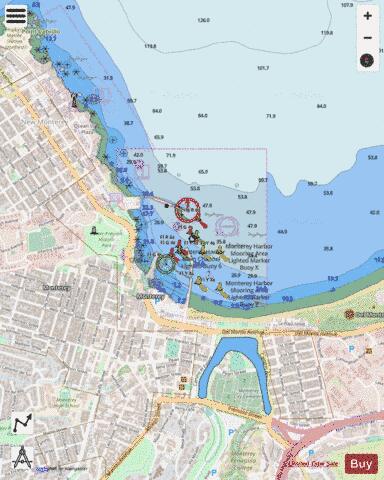MONTEREY HARBOR Marine Chart - Nautical Charts App - Streets