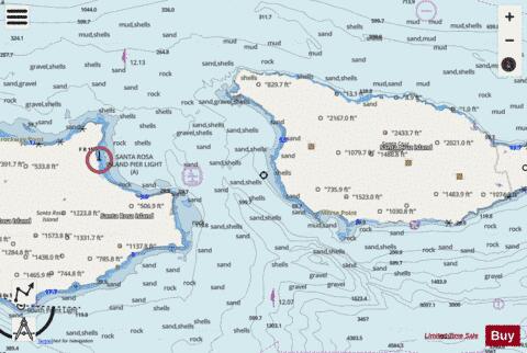 SANTA CRUZ CHANNEL Marine Chart - Nautical Charts App - Streets