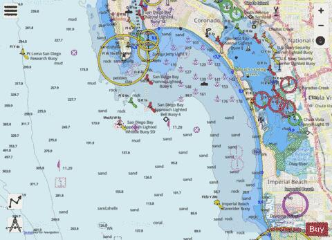 APPROACHES TO SAN DIEGO BAY Marine Chart - Nautical Charts App - Streets