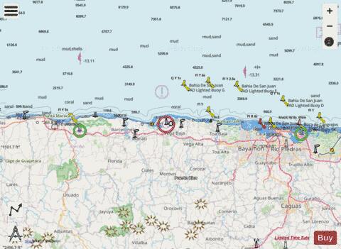 N COAST OF PUERTO RICO PTA PENON - PTA VACIA TALEGA Marine Chart - Nautical Charts App - Streets