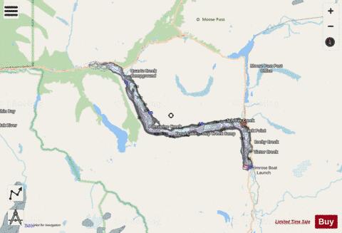 Kenai Lake depth contour Map - i-Boating App - Streets