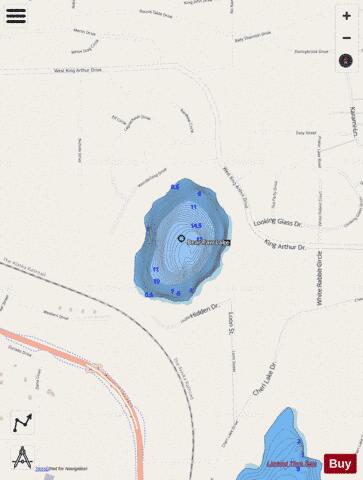 Bear Paw Lake depth contour Map - i-Boating App - Streets