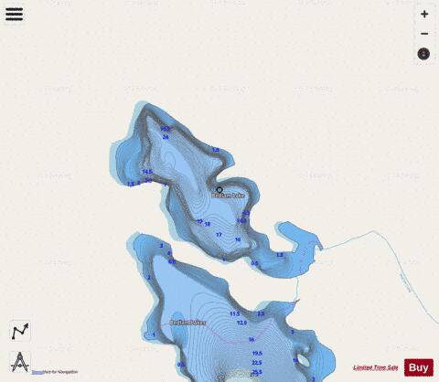 Bedlam Lake depth contour Map - i-Boating App - Streets