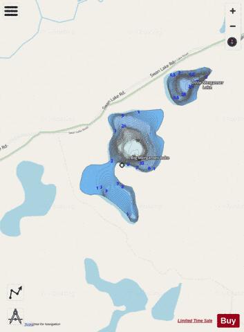 Big Merganser Lake depth contour Map - i-Boating App - Streets