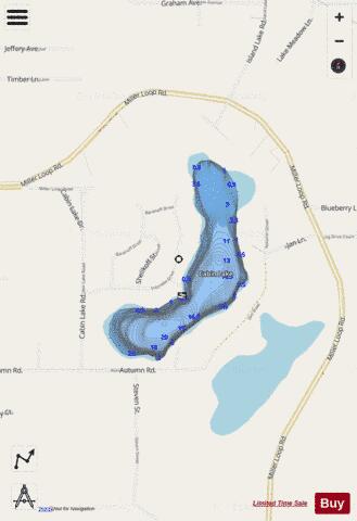 Cabin Lake  Kenai depth contour Map - i-Boating App - Streets