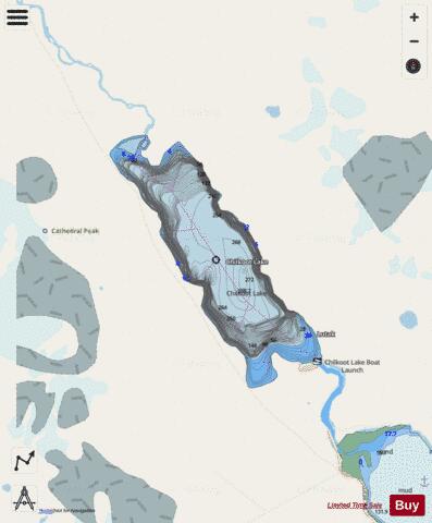 Chilkoot Lake depth contour Map - i-Boating App - Streets