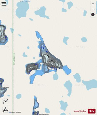 Drake Lake depth contour Map - i-Boating App - Streets