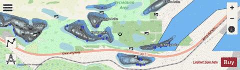 Kepler + Bradley Lakes depth contour Map - i-Boating App - Streets