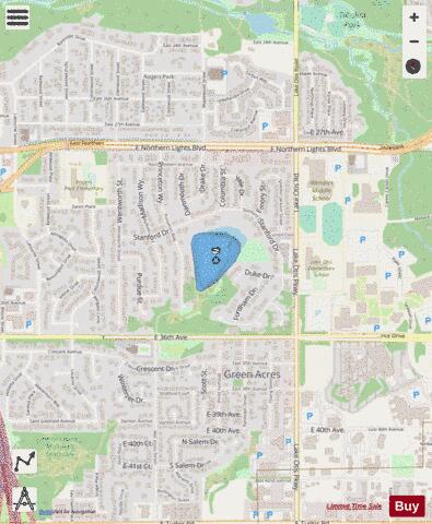 Lake Otis depth contour Map - i-Boating App - Streets