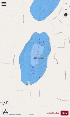 Lalen Lake depth contour Map - i-Boating App - Streets