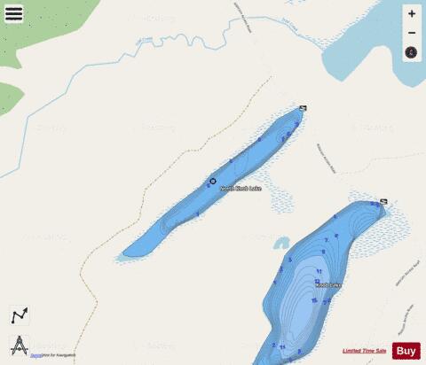 North Knob Lake depth contour Map - i-Boating App - Streets