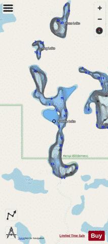 Paddle Lake depth contour Map - i-Boating App - Streets