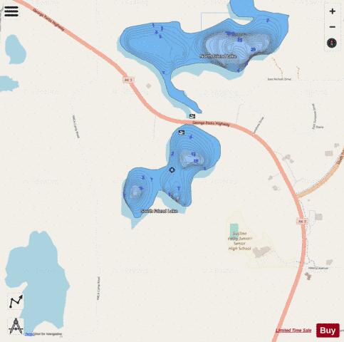 South Friend (Montana) Lake depth contour Map - i-Boating App - Streets