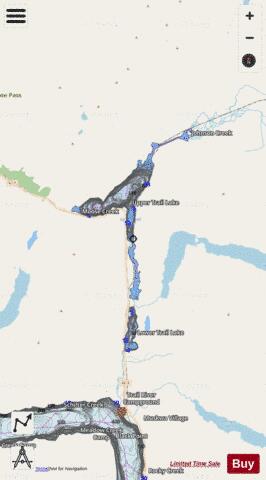 Trail Lakes Lake depth contour Map - i-Boating App - Streets