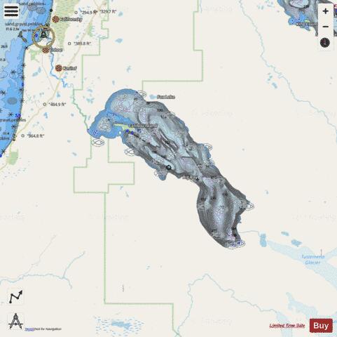 Tustumena Lake depth contour Map - i-Boating App - Streets