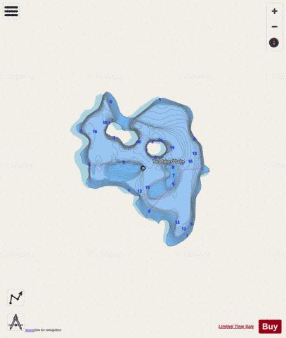Two Island Lake depth contour Map - i-Boating App - Streets