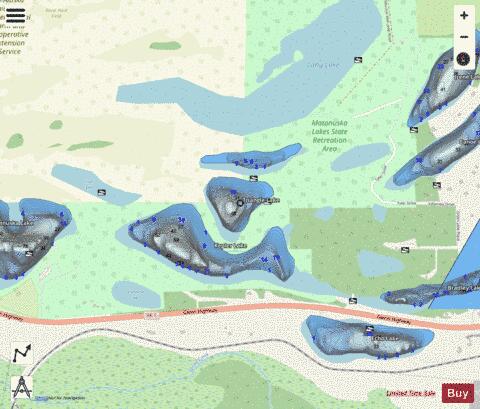 Victor Lake depth contour Map - i-Boating App - Streets