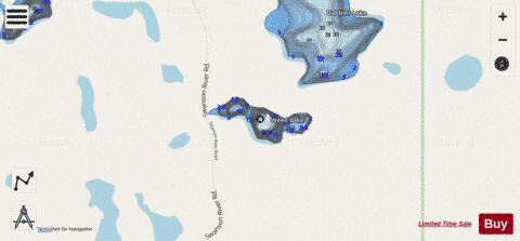 Weed Lake depth contour Map - i-Boating App - Streets