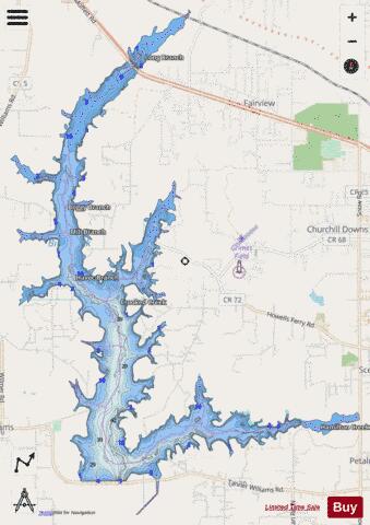 Big Creek Lake depth contour Map - i-Boating App - Streets